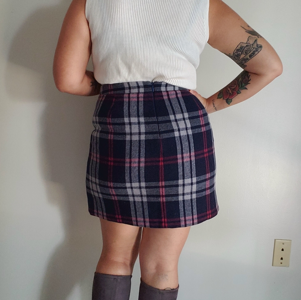 J.Crew Mercantile plaid ruffle wool blend mini 6 - Picture 3 of 7
